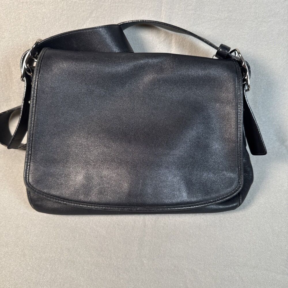 Vintage Coach Legacy Flap Bag Convertable Crossbody Purse Black Leather 9332
